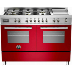 Bertazzoni PRO 1206GMFEDROT Κουζίνα Ηλεκτρική 58lt με Εστίες Αερίου & Ρεύματος 119.5cm
