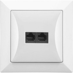 Πρίζα Δικτυου Rj45 Διπλη 8Pin Λευκη Timex 5907522120801