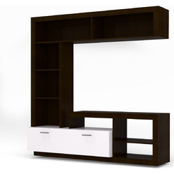 Σύνθεση Τηλεόρασης Floks 170x41x170εκ Wenge(σοκολά)Λευκό