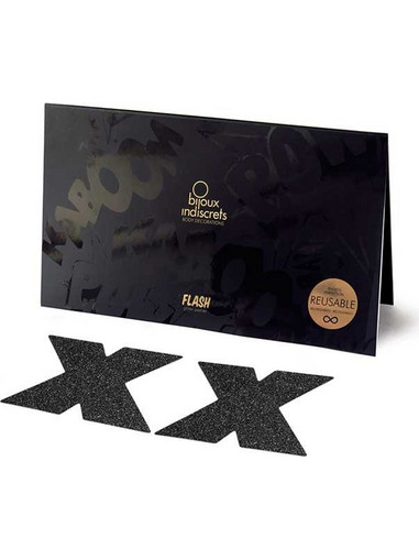 Flash Cross Glitter Pasties Indiscrets Bijoux