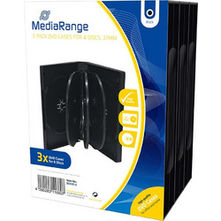 MediaRange DVD Case for 8 Discs 27mm Black (3 Pack) BOX35-8