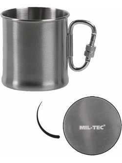 Mil-Tec Stainless Steel 250ml Carabiner Cup