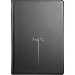 Menu PVC σειρά RISTO μαύρο με 2 φακέλους 2 καλύμματα για 10 σελίδες A4 21x29 7cm DAG Italy c376494