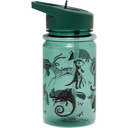 Petit Monkey Animals Παιδικό Μπουκάλι Πλαστικό BPA Free με Καλαμάκι Μπλε 400ml