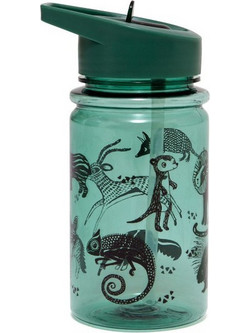 Petit Monkey Animals Παιδικό Μπουκάλι Πλαστικό BPA Free με Καλαμάκι Μπλε 400ml