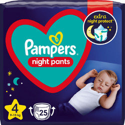 Pampers Night Pants Πάνες Βρακάκι No4 9-15kg 25τμχ