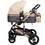 Wisesonle Καρότσι Μωρού 2 σε 1 Beige Grey
