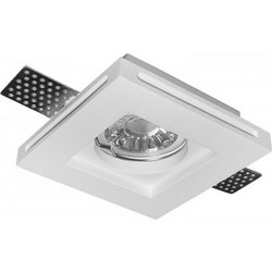 Βάση Spot Adeleq GU10 γύψινη χωνευτή τετράγωνη 100*100*25mm κοπή 100*100mm με λευκό βαφόμενο πλαίσιο 21-11007