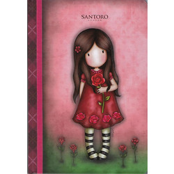 Τετράδιο με σκληρό εξώφυλλο Santoro gorjuss Single rose κόκκινο 17Χ25 96 φύλλα