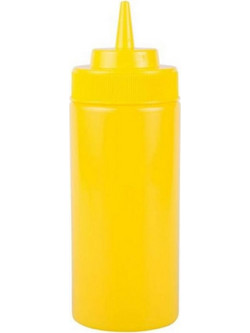 Κίτρινο μπουκάλι διανεμητής μουστάρδας 720ml κατασκευασμένο από άριστης ποιότητας πλαστικό