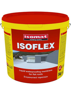 Isomat Isoflex Ελαστομερές Επαλειφόμενο Ακρυλικό Μονωτικό Στεγανωτικό Ταράτσας & Κεραμιδιών Λευκό 5kg
