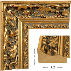 Καθρέπτης με ξύλινη χρυσή σκαλιστό-μούχλα κορνίζα 60x80/70x90