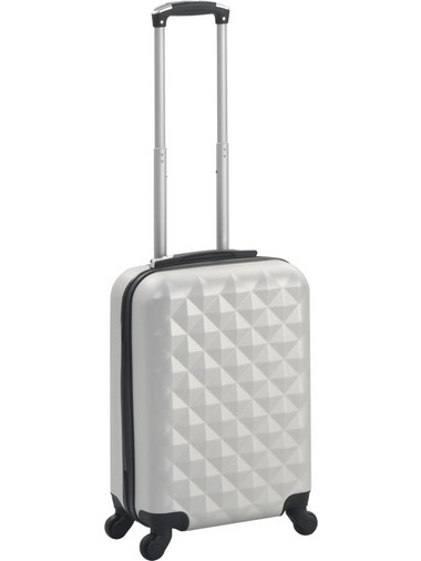 vidaXL 91892 Βαλίτσα Καμπίνας 55x36x22cm με 4 Ρόδες Ασημί
