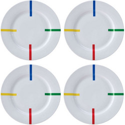 Benetton Πιάτα Ρηχά Πορσελάνης 27cm 4τμχ