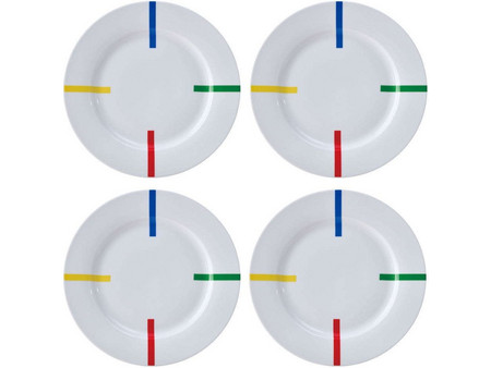 Benetton Πιάτα Ρηχά Πορσελάνης 27cm 4τμχ