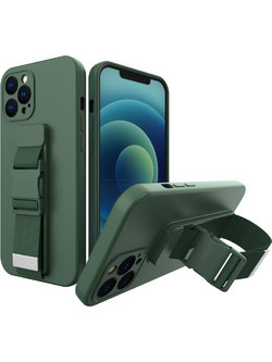 Rope case Gel Case with Chain Lanyard Handbag Lanyard Xiaomi Redmi Note 10 5G / Poco M3 Pro Dark Green