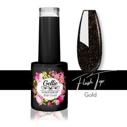 Gellie Flash Top Gold Glitter Ημιμόνιμο Βερνίκι Νυχιών 10ml