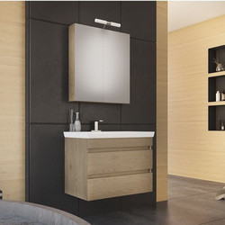 Drop Luxus 70 Σετ Έπιπλο Μπάνιου με Νιπτήρα & Καθρέπτη PL Wood Dark