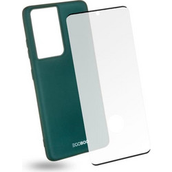 Θήκη Προστασία οθόνης Samsung Galaxy S21 Ultra - Egoboo Back Cover Case - Ruby Green