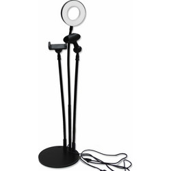 THREE IN ONE OEM 9CM DIMMABLE RING LIGHT, MOBILE PHONE STAND AND MICROPHONE STAND