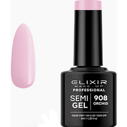 Elixir Semigel 908 Orchid Ημιμόνιμο Βερνίκι Νυχιών 8ml