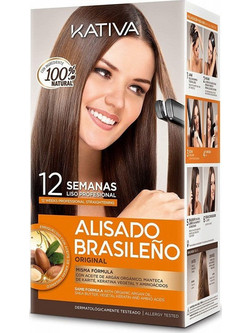 Kativa Alisado Brasileno Kit Σετ Ισιωτικής Θεραπείας Μαλλιών Κερατίνης για Φριζάρισμα
