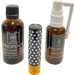 Apivita Propolis BIO Βιολογικό Spray 30ml + Propolis Βιολογικό Διάλυμα Πρόπολης 50ml + Lip Care Stick Eco Bio Honey Βιολογικό με