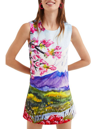 Desigual Galatea Mini Καλοκαιρινό Καθημερινό Φόρεμα Πολύχρωμο 22SWVW37-5125