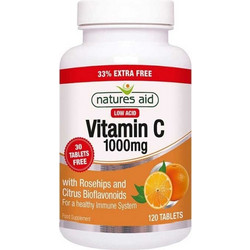 Natures Aid Vitamin C 1000mg Low Acid 120 Ταμπλέτες