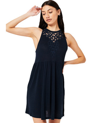 Superdry Ovin Mini Καλοκαιρινό Καθημερινό Φόρεμα Μαύρο W8011061A-AFB