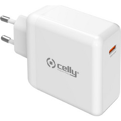 Celly Travel Φορτιστής Χωρίς Καλώδιο με Θύρα USB-C 65W Power Delivery White TC1CGANWH