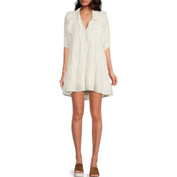 Free People Elora Mini Καλοκαιρινό Καθημερινό Φόρεμα Λευκό OB1466331