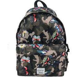 City The Drop White Label Limited Camo In Satin Σχολική Τσάντα Πλάτης Γυμνασίου - Λυκείου Πράσινη Cl19417