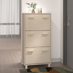 vidaXL Παπουτσοθήκη Ξύλινη Πεύκο Μ59.5xΠ35xΥ117cm 340512