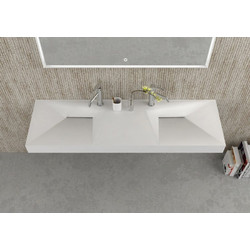Inter Ceramic Κρεμαστός Νιπτήρας Μπάνιου 150x46cm Λευκός 15046