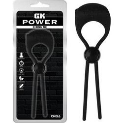 Chisa Novelties GK Power Ring Tie Ρυθμιζόμενο Ελαστικό Δαχτυλίδι Πέους Σιλικόνης Μαύρο