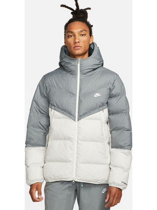 Nike Storm Fit Αθλητικό Ανδρικό Μπουφάν Χειμωνιάτικο Puffer Αντιανεμικό Λευκό Γκρι DR9605-084