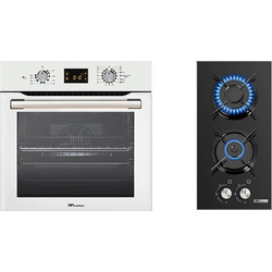 Multihome Φούρνος Ηλεκτρικός Άνω Πάγκου 65lt 59.5cm MH-6061 White Glass με Εστίες Αερίου MH-6141