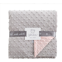 BimbiDreams Bimbi Pirulos Dots Κουβέρτα Αγκαλιάς Βελουτέ 80x100 Ροζ Γκρι