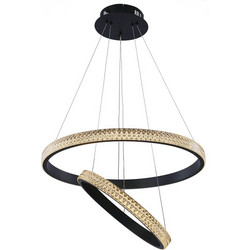 InLight Κρεμαστό Φωτιστικό Οροφής Δίφωτο LED με Θερμό Λευκό Φως Μαύρο 6032-A