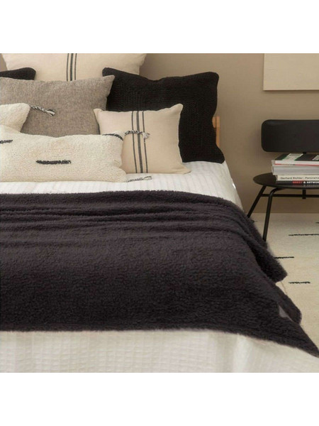Calma House Tedy Κουβέρτα Κούνιας Γούνινη 120x180 Μαύρη