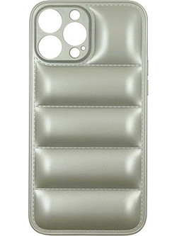 Puff Θήκη Σιλικόνης για iPhone 13 Pro Max - Ασημί