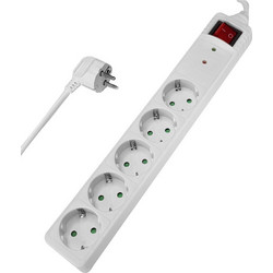POWERTECH πολύπριζο ασφαλείας PT-882, 5x schuko, 16A, 3m, λευκό