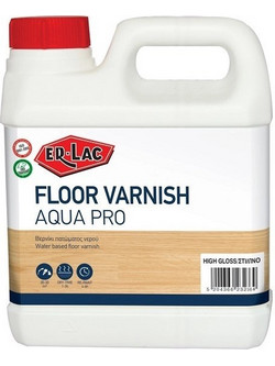 ER-LAC Floor Varnish Aqua Pro Βερνίκι Gloss 1lt