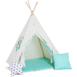 Kiddylab Teepee Μπεζ Μέντα Παιδική Σκηνή Ινδιάνικη με Στρώμα T8S1