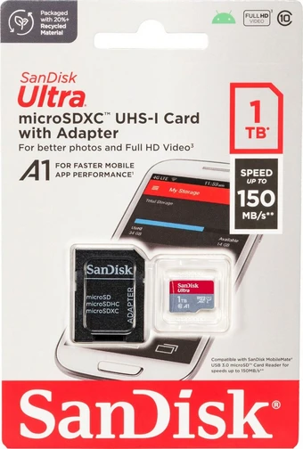 Micro Sd Card SanDisk Ultra MicroSD 1TB CL10 A1 Micro SDXC