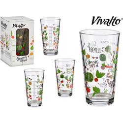 Vivalto Γυάλινο ποτήρι μετρητής eco friendly με λαχανικά 450ml