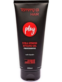 Tommy G Play Xtra Strong Styling Gel Μαλλιών Ανδρικό Δυνατό Κράτημα 200ml