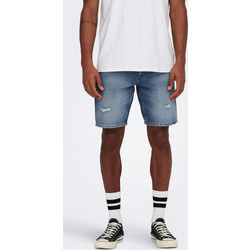 Only & Sons Casual Ανδρική Βερμούδα Τζιν Μπλε 22024850