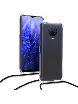 KWmobile Διάφανη Θήκη Σιλικόνης με Λουράκι Λαιμού - Nokia G20 / G10 - Transparent / Black (55598.03)